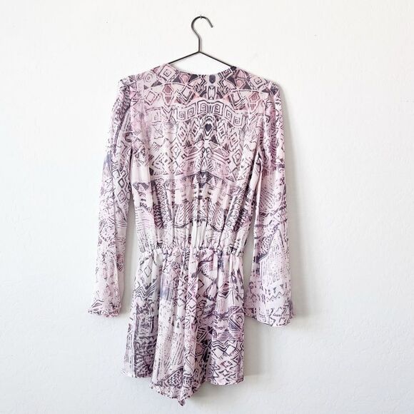 Rory Beca Aztec Print Silk Long Sleeve Romper - Picture 4 of 10